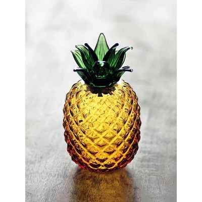 创意耐热玻璃罐菠萝茶罐密封豪华小存储罐高价值坚果糖果罐