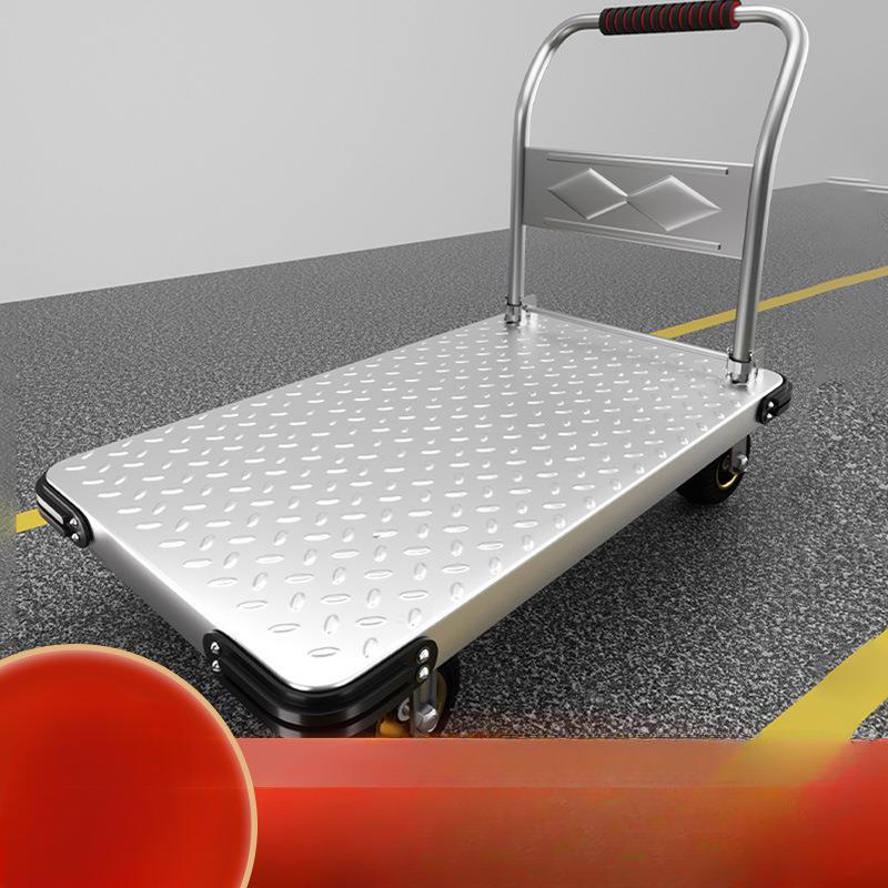 板车拉货钢板小推车手推车搬运车家用平板车便携折叠小拉车手郑之