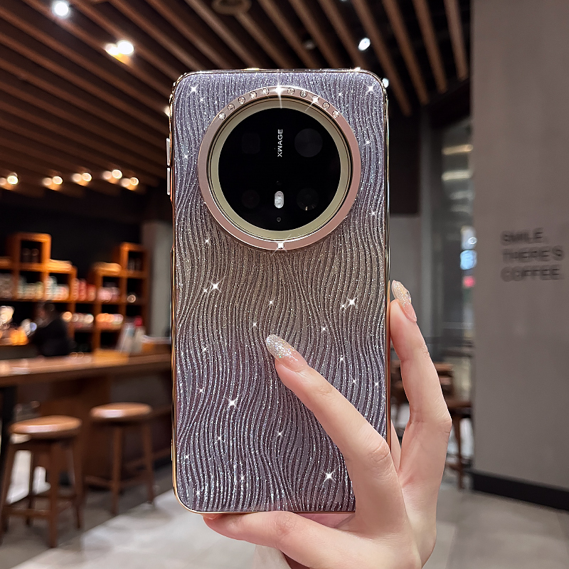 适用于细闪水波纹适用华为mate70pro手机壳新款女mate70高级感小