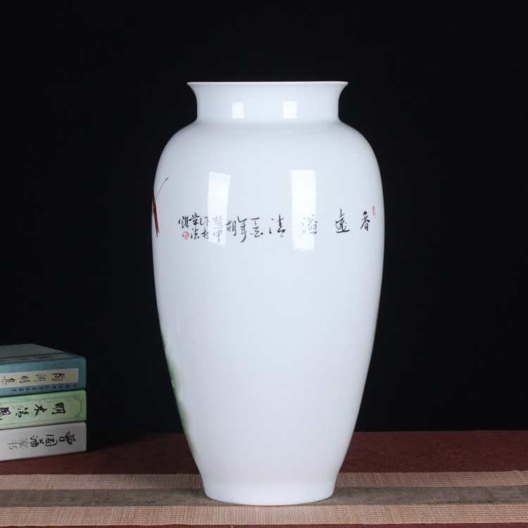 陶瓷花瓶批发供应 名家手绘雪景图大花瓶 现代买家收藏作品摆件