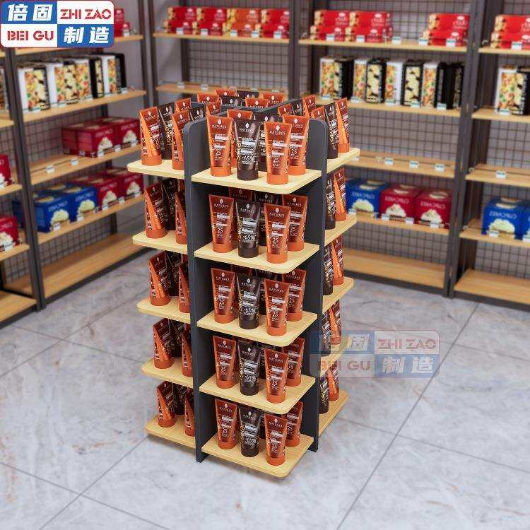 超市饮料架促销展示台中岛货架便利店饮料架母婴店货架木质展示架