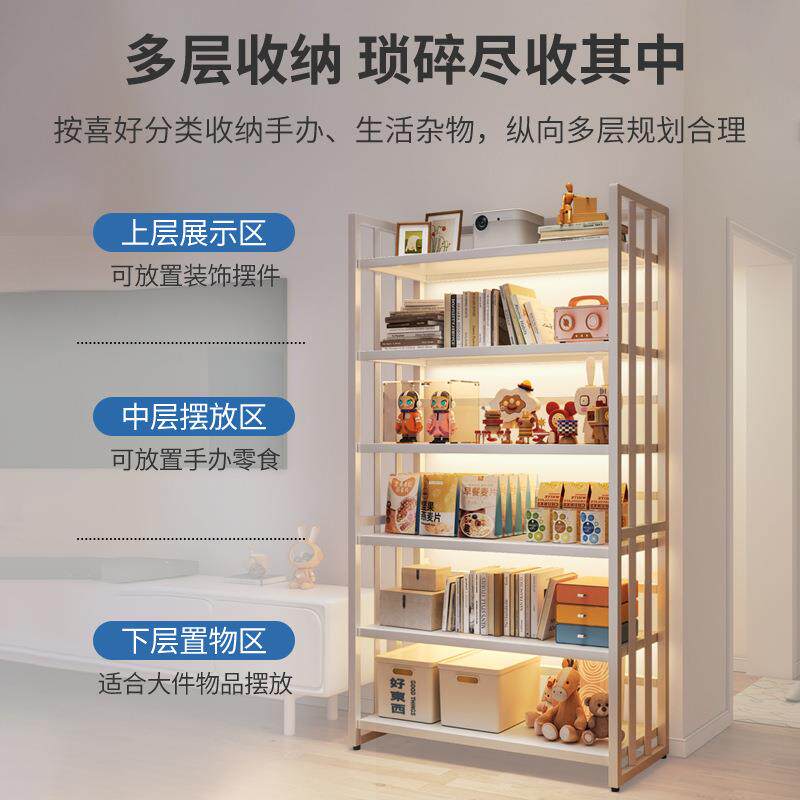 铁艺书架多层置物架落地一体靠墙学生家用客厅简易墙角转角展示架