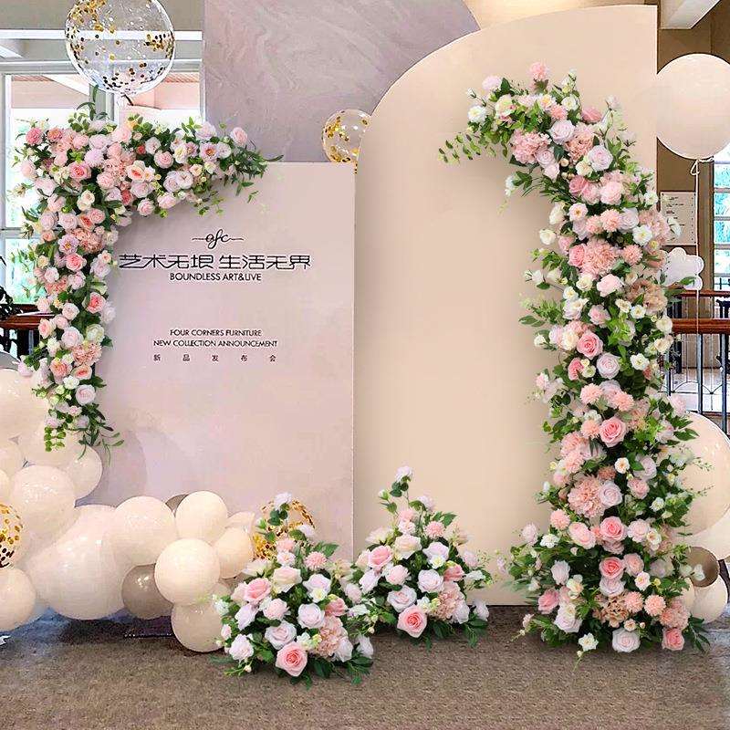 粉色婚礼卉花艺酒店留台影迎宾动布置花商AL677607业活舞拱门三角