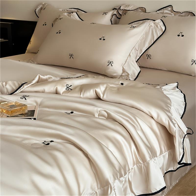 高级感A类100支冰丝夏凉被四件套夏天凉感天丝可机洗空调被单双人