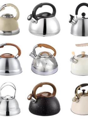 厂家跨境不锈钢水壶高级感鸣笛烧水壶家用鸣音壶Whistling Kettle