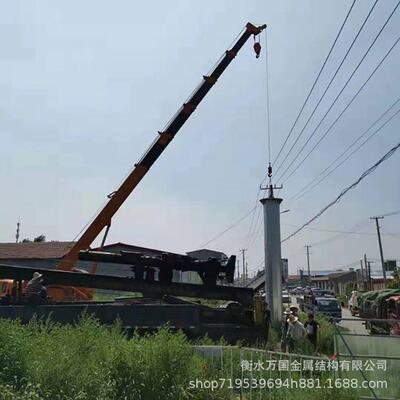 多棱形钢杆 110KV跨河架线电力钢杆 耐张电力钢管杆塔 结构稳定
