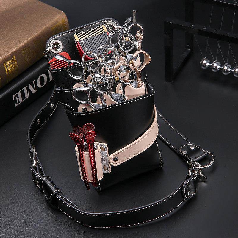 真皮剪刀包发型师专用剪发腰包斜挎包理发工具包宠物剪刀包剪子包