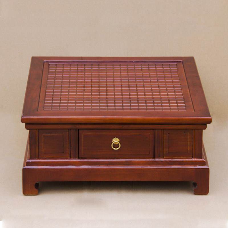 老榆木全实木中国象棋桌家用桌棋盘桌可拆卸桌面双抽屉围棋桌