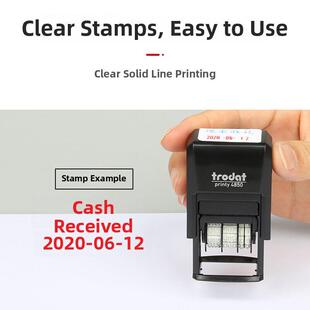 卓达4850可调日期文字印章回墨翻转桶创意宝丽来印章滚轮手账户印