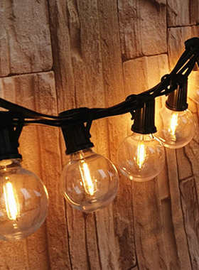 爆款标准线LED球泡G40灯串E12庭院圣诞25FT户外防水装饰氛围50FT