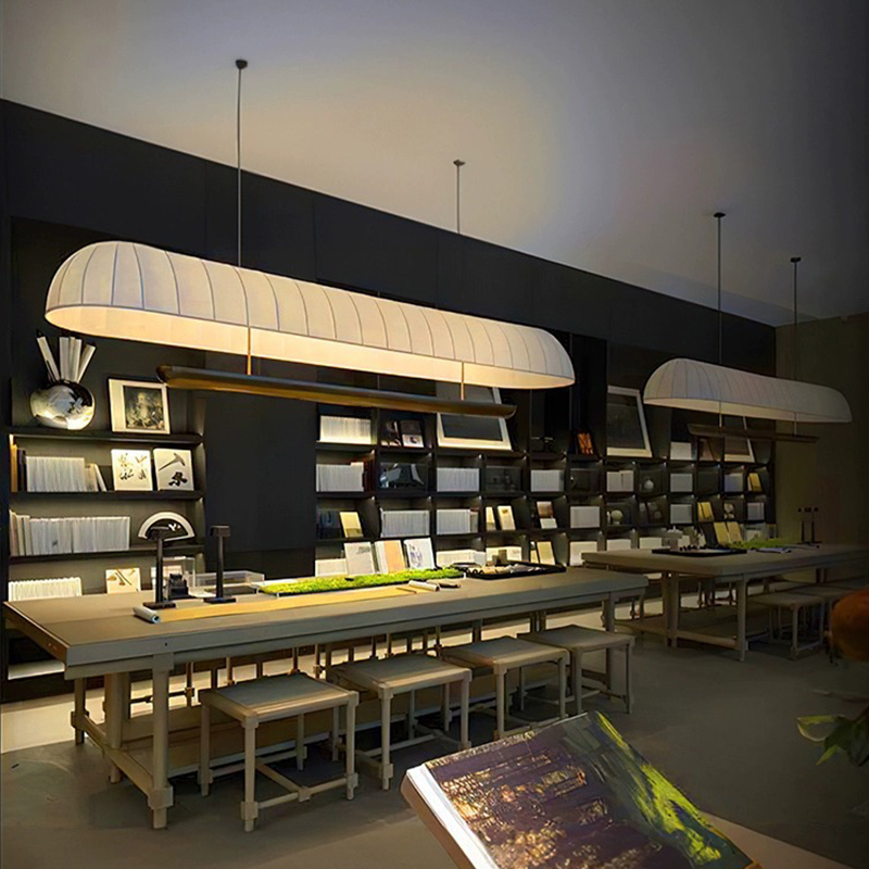 侘寂风餐厅吊灯中式日式餐桌吧台长条布艺民宿大堂酒店布艺装饰灯,家装灯饰光源,客厅吊灯,淘宝优惠券,粉丝福利购,淘宝优惠卷