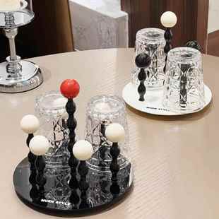 轻奢杯子收纳置物架创意家用沥水茶杯架桌面放水杯倒挂架杯架托盘