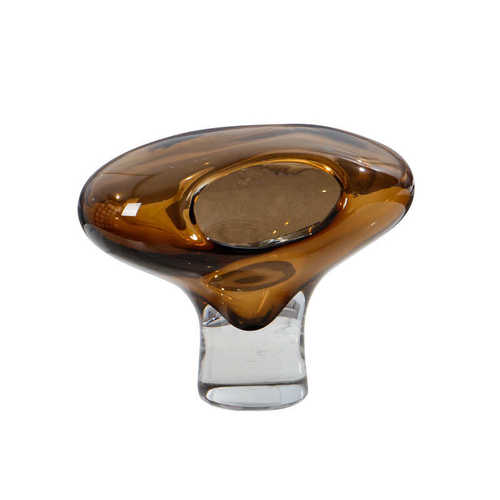 北欧复古轻奢咖色镂空琉璃花瓶样板间售楼处酒店家居摆件软装饰品