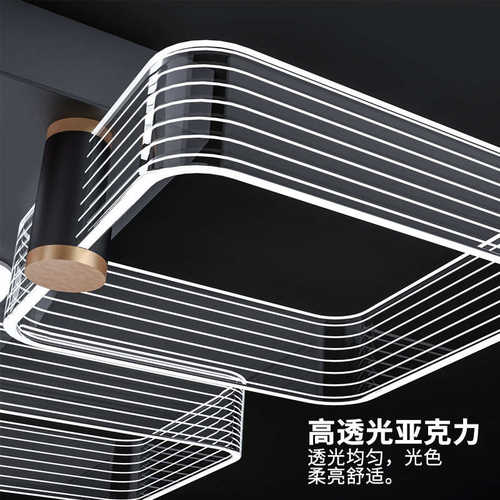 现代简约家用款吸顶灯卧室灯客厅灯长方形水晶灯具轻奢高档大气