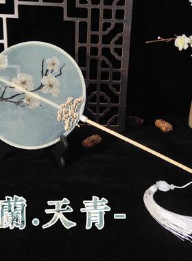 中国风团扇古风汉服长柄宫扇团扇圆扇宫廷扇旗袍走秀表演拍照扇子
