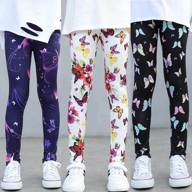 Girls new leggings summer thin baby long pants children elas