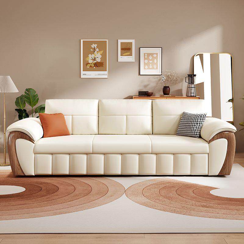 新款实木沙发变床伸缩式客厅坐卧两用可折叠懒人储物直排猫抓皮