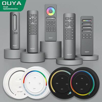 Led灯带控制器调光面板遥控器12V24V三色Rgbcw无线模块
