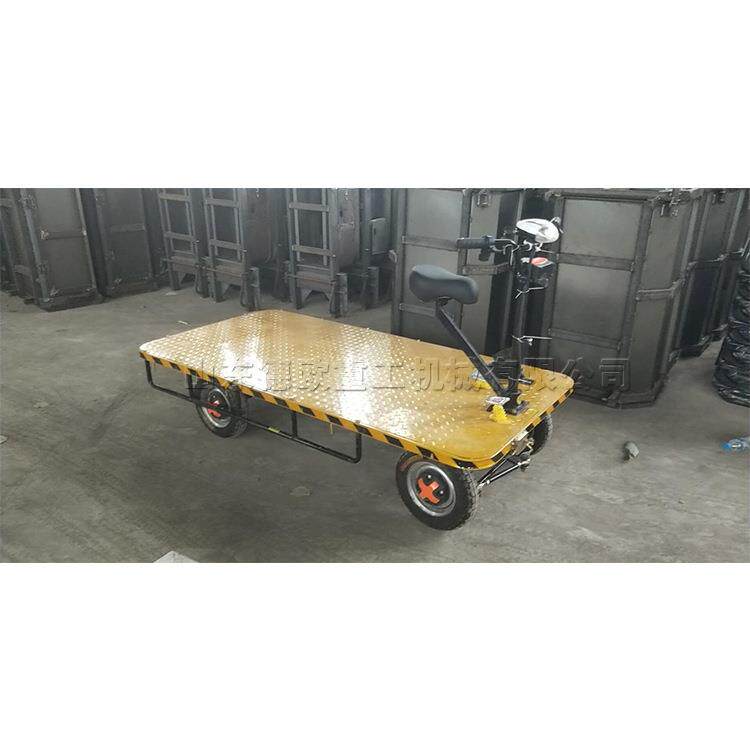 四轮平板短途拉货车 可旋转座椅工程运输车 冷库仓库用电动搬运车