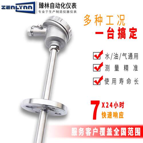 WZP-430不锈钢固定法兰式WZP-431装配式热电阻 WZP2带法兰热电阻