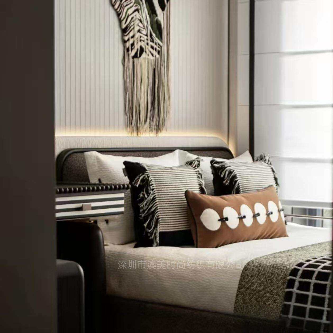 轻奢现代儿童床品样板间软装公司家具展厅店摆场床上用品多件套