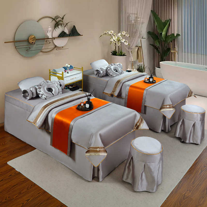 夏季高端美容床罩四件套美容院床套按摩理疗床单厂家批发印制logo,床上用品,床裙,淘宝优惠券,粉丝福利购,淘宝优惠卷