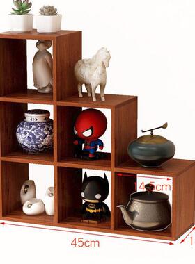 壁墙上面置物架墙挂墙收纳盒免打子孔实木QWM格墙装饰柜挂架博古