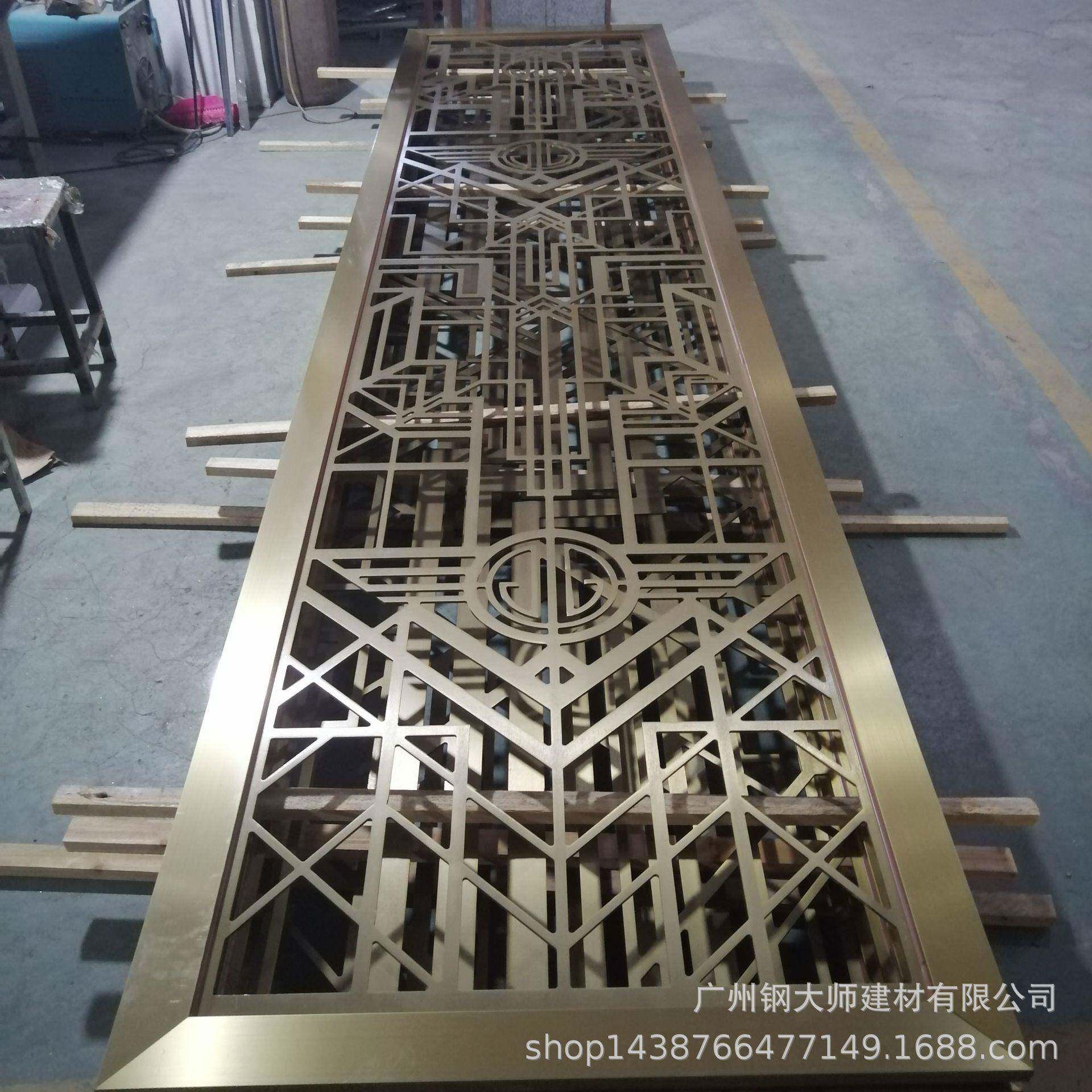 专业供应黑钛不锈钢屏风古典玫瑰金质量可靠玻璃饰面挂屏玄关家居