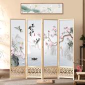T实木镂空新中式 现代节约屏风隔断玄关可移动家用折叠遮挡客厅酒