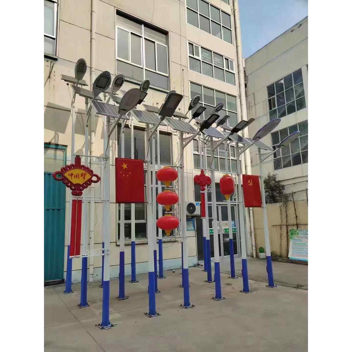 新农村太阳能路灯杆5米6米7米8米市电路灯杆人字臂海螺臂庭院锥杆