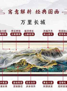 网红万山里长城画靠图挂客厅饰画国山水画办公室装画沙发背景墙壁
