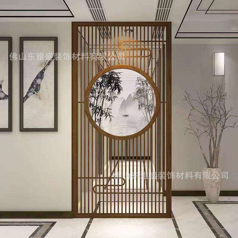 屏风工程酒店大堂不锈钢屏风格栅隔断展厅餐厅商场售楼部隔断大厅