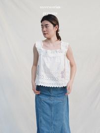 授权  纽约Sea Violette Patch Top 方领 吊带上衣女