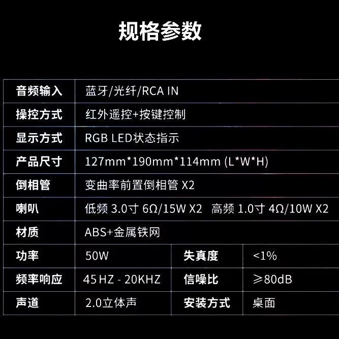 出口4寸2.0蓝牙音箱有源大功率发烧级小型平板桌面电视机音响
