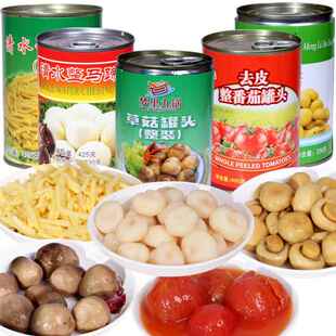 老式出口蘑菇上海草菇清水笋马蹄西红柿蔬菜罐头烹饪食材425g包邮