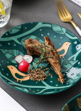 8英寸日式沙拉盘螺旋纹理