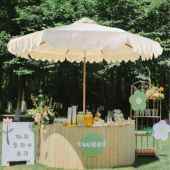 现摊235货秒发婚户外庭院阳伞公园摆法式 礼双遮层波浪集市草地太