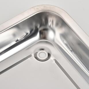 茶桌漏水盘不锈钢茶盘接水托盘带排水茶台实木嵌入式推拉底盘茶托