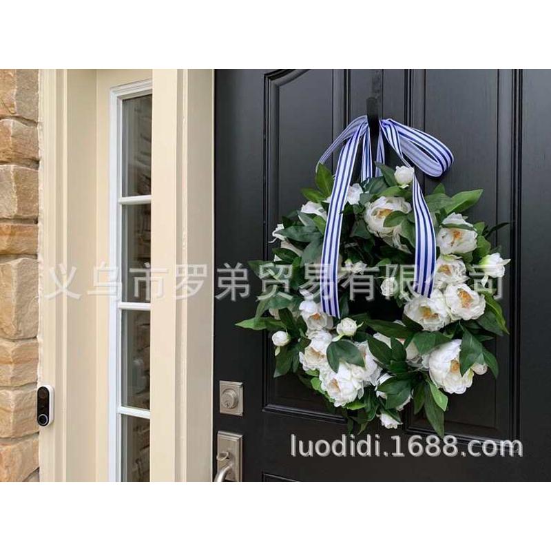 挂饰挂壁春天居家门牡丹花环新品挂花环门上场景装饰品