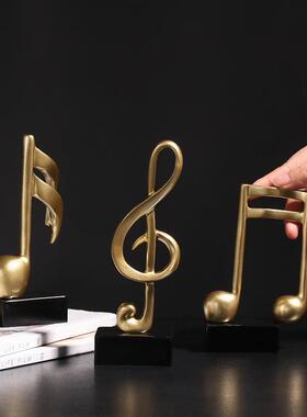 北欧风格树脂工艺品音乐符号三件套摆件家居客厅玄关装饰摆件