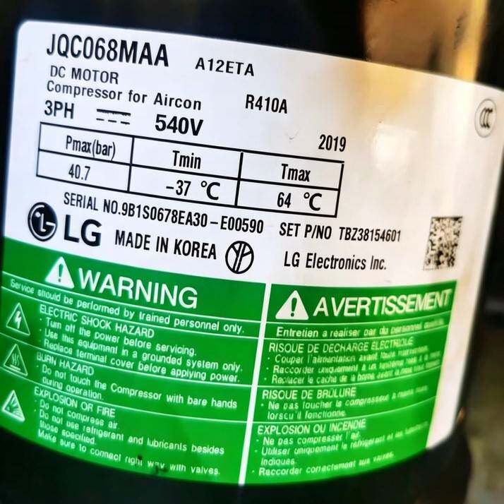 原装LG变频涡旋压缩机JQC068MAA多联机中央空调R410A现货