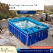 帆布鱼池带侧过滤系统防水布鱼池专用帆布鱼池室外养殖锦鲤池