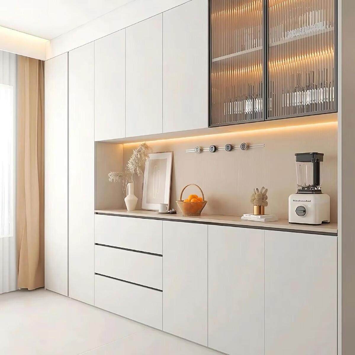 合肥工厂衣柜全屋定制PET门板餐柜整体衣帽间板式家俱鞋柜定制