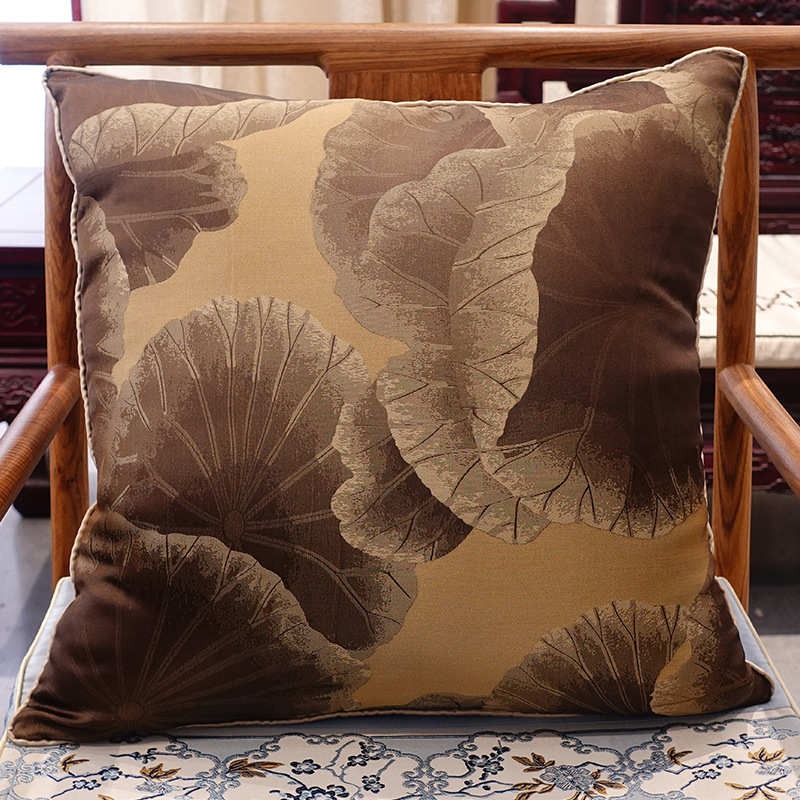 提花家居织锦缎抱中式面料荷塘月色红木家具坐垫面料高精密新枕