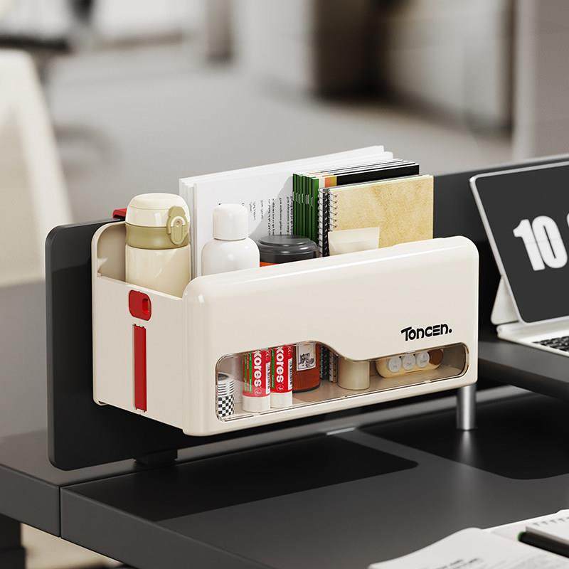 办公室好物桌面收纳筐挂式可折叠置物盒挂架女生工位整理神器壁挂