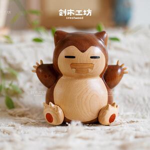 卡比兽摆件/创木工坊实木可爱客厅玄关桌面摆件创意礼物送朋友