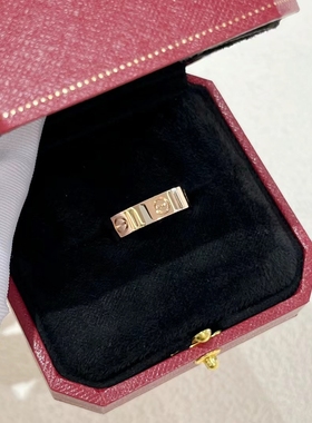 公价1w+】99新卡地亚LOVE系列玫瑰金宽版戒指无钻正品先咨询尺码