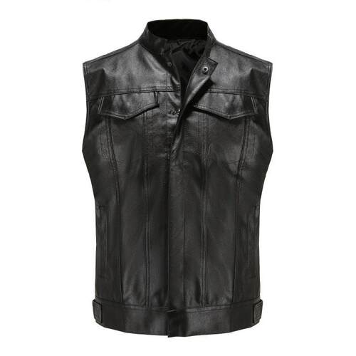 R 32206 Skull Leather Vest 骷髅头士马甲跨境外贸发速