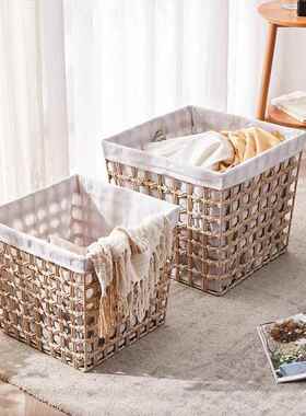 大厂家号收衣纳棉麻收纳篮布艺藤编简约脏衣筐篮脏篓田园民K614/K