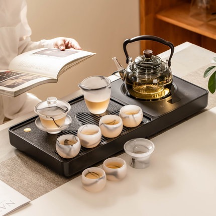 2025新款家用客厅煮茶功夫茶具茶台茶盘全自动套装一体泡茶烧水壶
